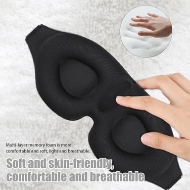 3D sovmask med tillbehör Svart