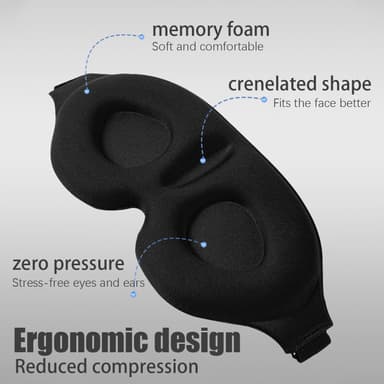 3D sovmask med tillbehör Svart