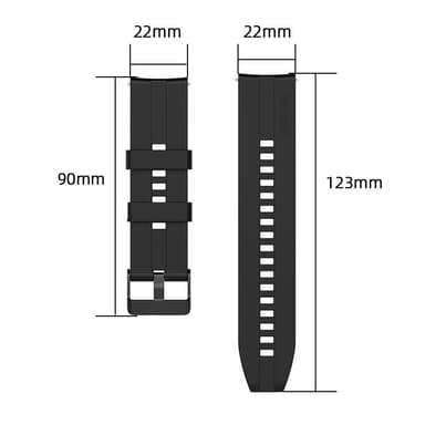 Armband silikon 22 mm Svart