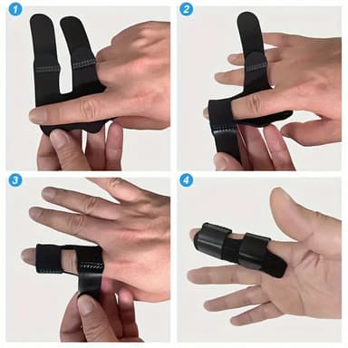Fingerstöd / fingerskena med kardborre Svart