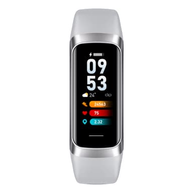 Smartwatch med puls- och blodtrycksmätare Silver