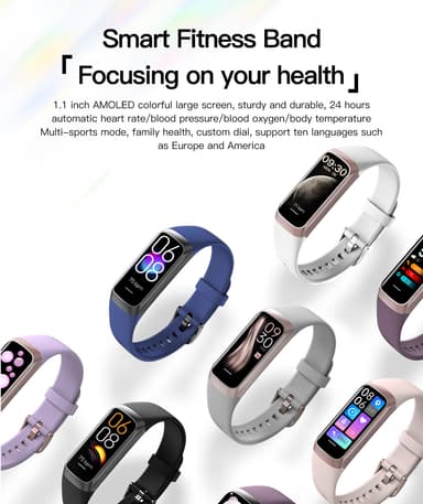 Smartwatch med puls- och blodtrycksmätare Silver