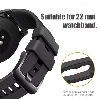 Ögla för 22 mm klockarmband 10-pack Svart