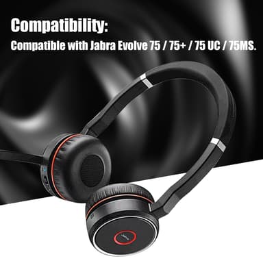 Öronkuddar för Jabra Evolve 75 / 75+ / 75 UC / 75MS Svart