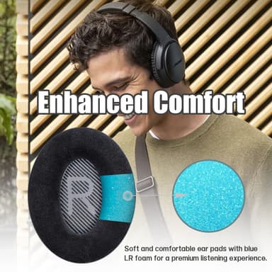 Öronkuddar för Bose QC35 / QC35-ii, QC25 1/2 Svart