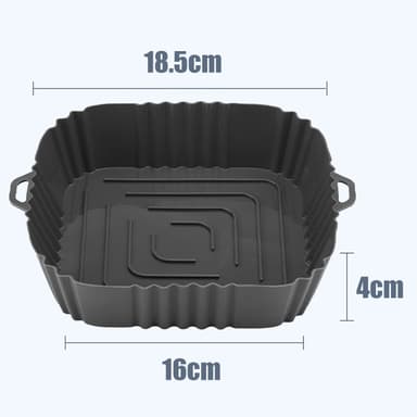 Silikonskål för fritös 16 cm Grå