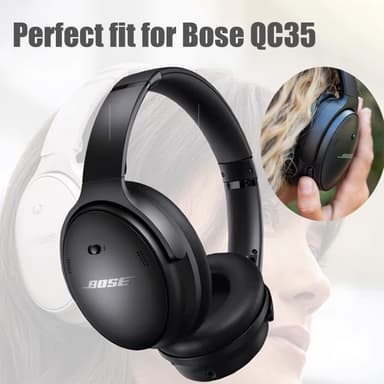 Öronkuddar för Bose QC35 / QC35-ii, QC25 1/2 Svart