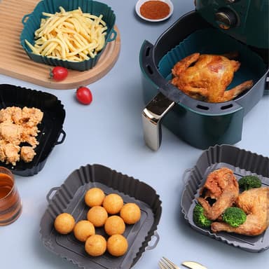 Silikonskål för fritös 16 cm Grå