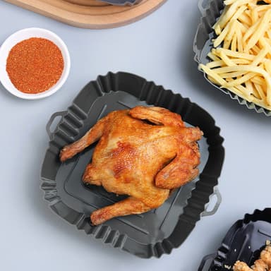 Silikonskål för fritös 16 cm Grå
