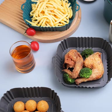 Silikonskål för fritös 16 cm Grå