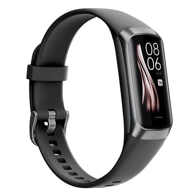 Smartwatch med puls- och blodtrycksmätare Svart