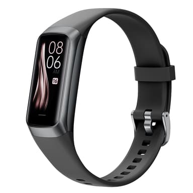 Smartwatch med puls- och blodtrycksmätare Svart
