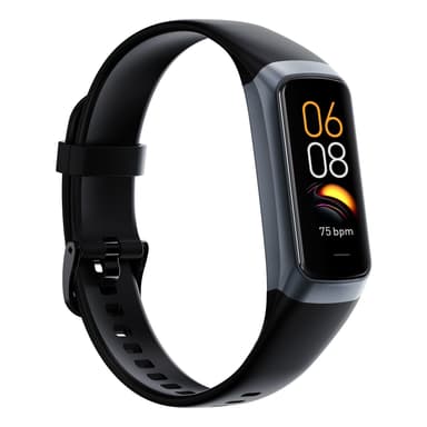 Smartwatch med puls- och blodtrycksmätare Svart