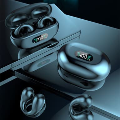 Trådlösa open-ear hörlurar Bluetooth 5.2 Svart