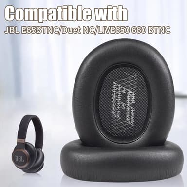 Öronkuddar för JBL E65 BTNC/Duet NC/LIVE650 660 BTNC 1 par Svart