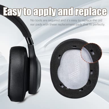 Öronkuddar för JBL E65 BTNC/Duet NC/LIVE650 660 BTNC 1 par Svart