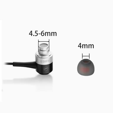 Silikonöronkuddar för 4,5-6 mm in-ear-hörlurar 3 storlekar 18 par Grå
