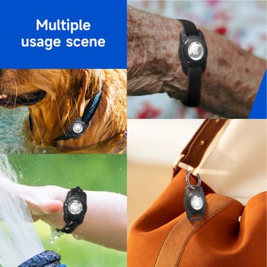 Vattentätt Apple AirTag-skal för hundhalsband Svart