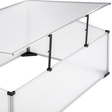 tectake Drivhus i aluminium med låsbart tak - 102 x 61 x 41 / 31 cm