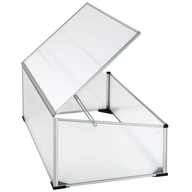 tectake Drivhus i aluminium med låsbart tak - 102 x 61 x 41 / 31 cm