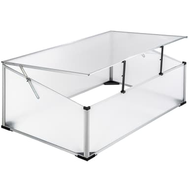 tectake Drivhus i aluminium med låsbart tak - 102 x 61 x 41 / 31 cm