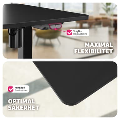 tectake Elektriskt höj- och sänkbart skrivbord Skadi - svart