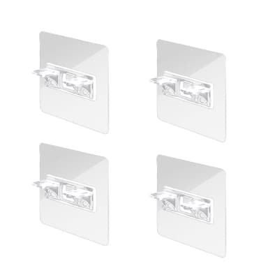 Självhäftande hyllbärare - Fästen för hyllplan 4-pack Transparent