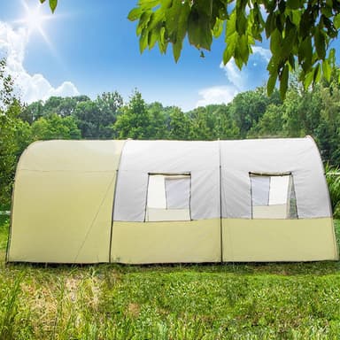 tectake Familjetält 6 personer - beige/grå