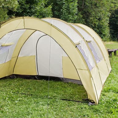 tectake Familjetält 6 personer - beige/grå