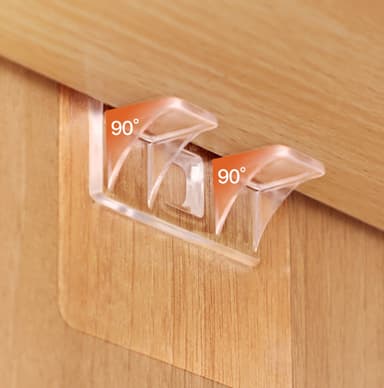 Självhäftande hyllbärare - Fästen för hyllplan 4-pack Transparent