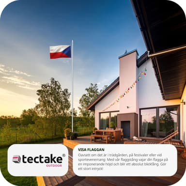 tectake Flaggstång i aluminium - Tjeckien