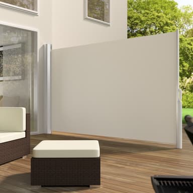 tectake Sidomarkis i aluminium utdragbar med upprullningsmekanism - 180 x 300 cm, beige