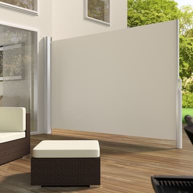 tectake Sidomarkis i aluminium utdragbar med upprullningsmekanism - 200 x 300 cm, beige