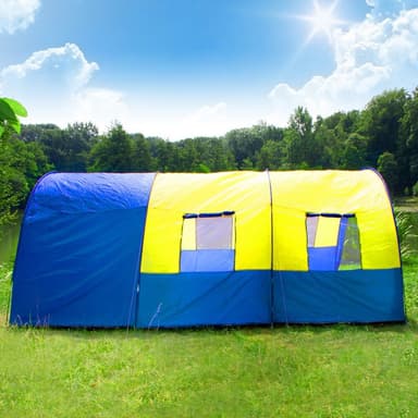 tectake Familjetält 6 personer - blå/gul