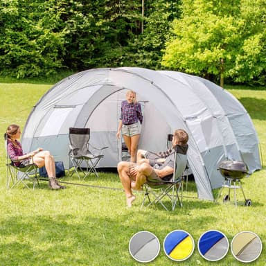 tectake Familjetält 6 personer - blå/gul