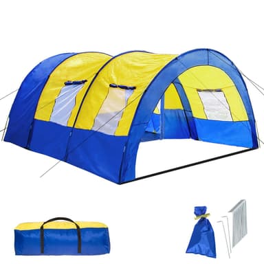 tectake Familjetält 6 personer - blå/gul