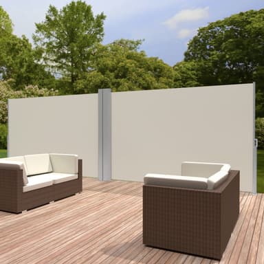 tectake Sidomarkis dubbel i Aluminium - 180 x 600 cm, beige