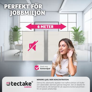 tectake Sidomarkis dubbel i Aluminium - 180 x 600 cm, beige
