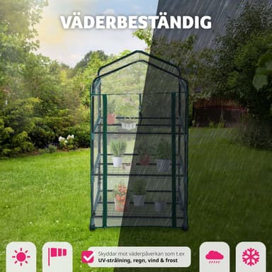 tectake Mobilt växthus med 3 hyllplan 69x49x133cm - transparent