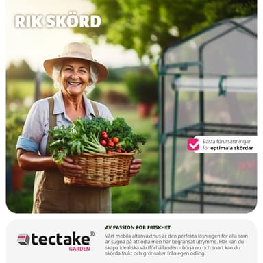 tectake Mobilt växthus med 3 hyllplan 69x49x133cm - transparent