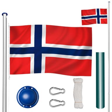 tectake Flaggstång i aluminium - Norge