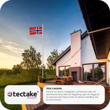 tectake Flaggstång i aluminium - Norge