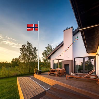 tectake Flaggstång i aluminium - Norge