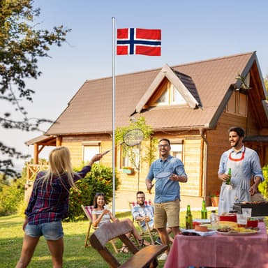 tectake Flaggstång i aluminium - Norge
