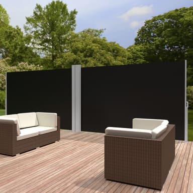 tectake Sidomarkis dubbel i Aluminium - 200 x 600 cm, svart