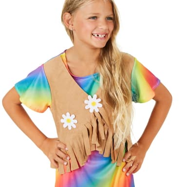tectake 900202 Maskeraddräkt Hippie Blomsterbarn