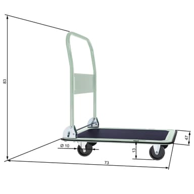 tectake Plattformsvagn hopfällbar max 150 kg - vit