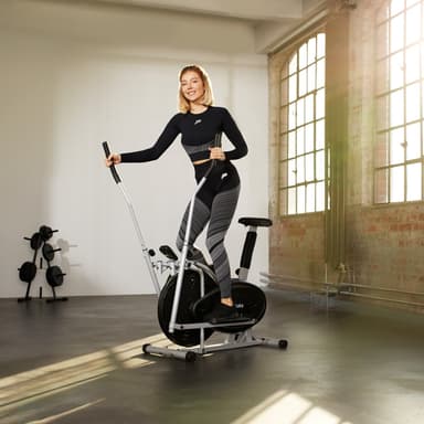 tectake 2 i 1 crosstrainer och motionscykel med LCD display - svart
