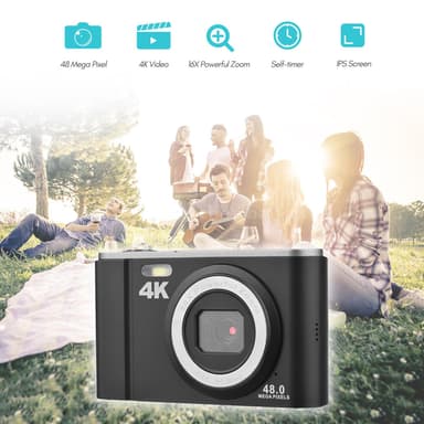 Digitalkamera 48MP 16x Zoom 4K Video Svart