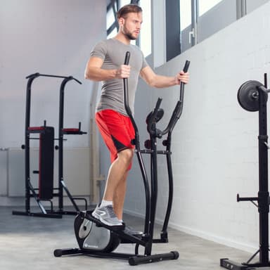 tectake Crosstrainer i aluminium - svart